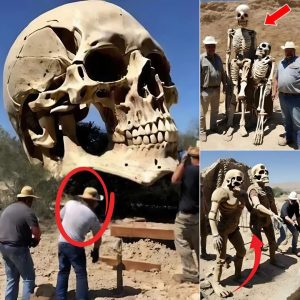 Shocking News: Modern Archaeologist Uncovers 50-Foot Giant Humanoid Skeleton at Ancient Burial Site.